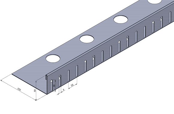Kiesfangleisten L-Form Aluminium  50 mm hoch 2,00 m lang