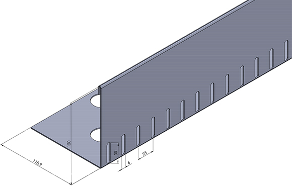 L-Leiste Aluminium 120 mm hoch 2,00 m lang