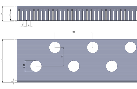 Kiesfangleiste L-Form Aluminium 40 mm hoch  2,00 m lang