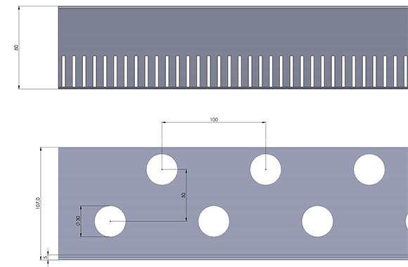 Kiesfangleiste L-Form Aluminium 80 mm hoch  2,00 m lang