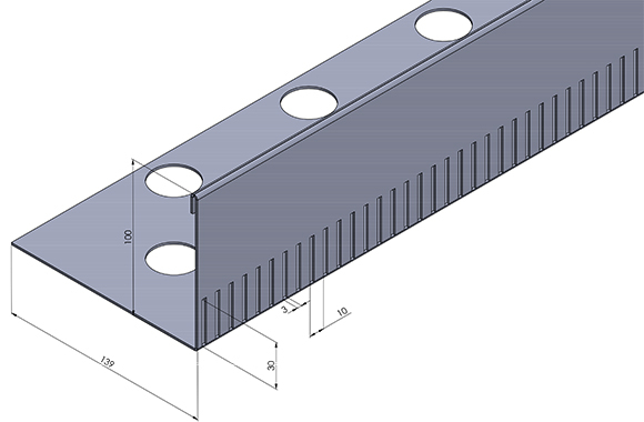 Kiesfangleiste L-Form Edelstahl 100 mm hoch 2,00 m lang