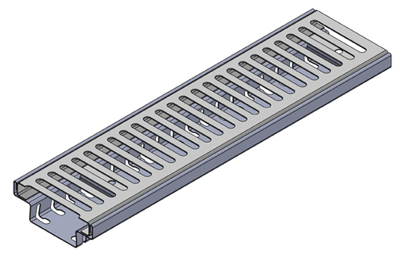 Drainrinne Edelstahl + verz. Stegrost 0,5 m