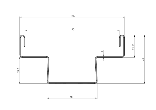 Grundelement verzinkt 100 x 1000