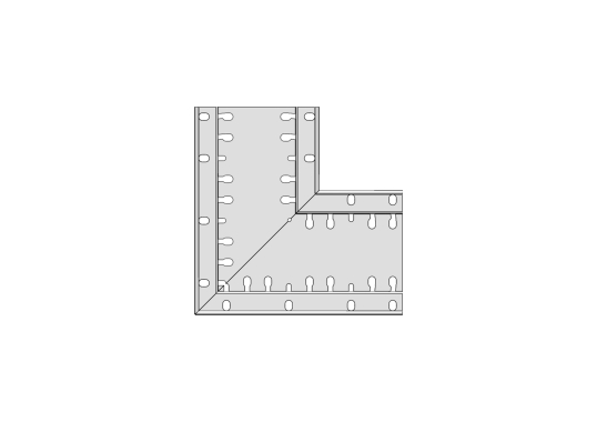 Ecke Grundelement Edelstahl 150/46