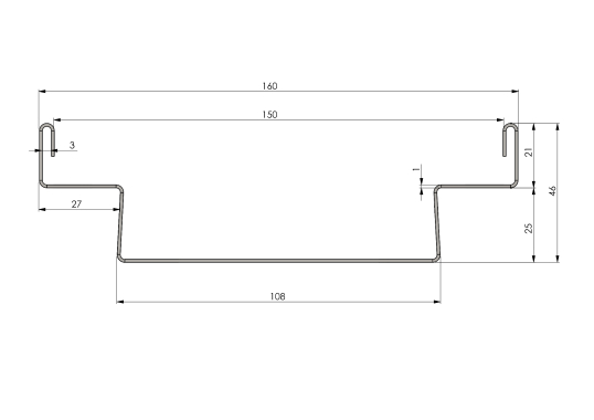 Grundelement verzinkt 160 x 2000