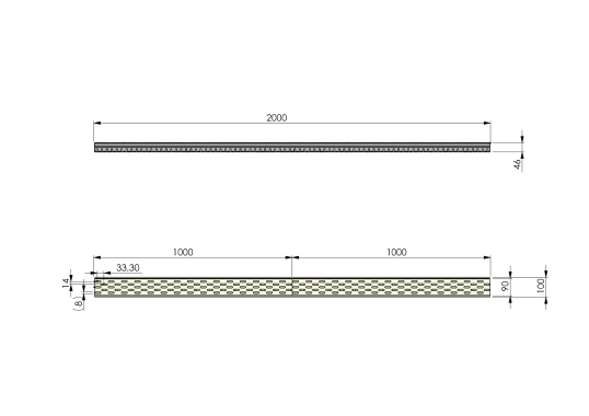 ER Schlitzrost Edelstahl 100 x 2000 3/2-reihig