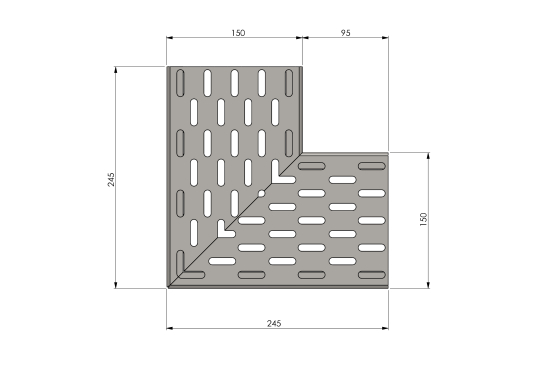 Ecke Schlitzrost Edelstahl 150