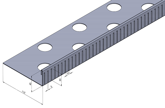 Kiesfangleiste L-Form Aluminium 40 mm hoch  2,00 m lang