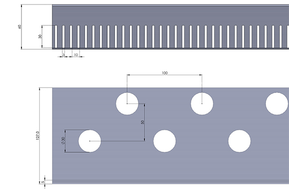 Kiesfangleiste L-Form Edelstahl 60 mm hoch 2,00 m lang