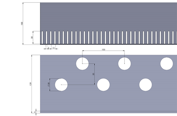 Kiesfangleiste L-Form Edelstahl 100 mm hoch 2,00 m lang