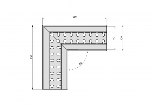 Ecke Grundelement verzinkt 100/46