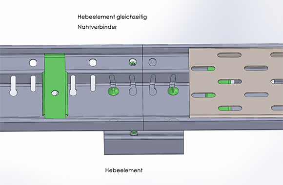 Hebespange verzinkt/Edelstahl 132/46