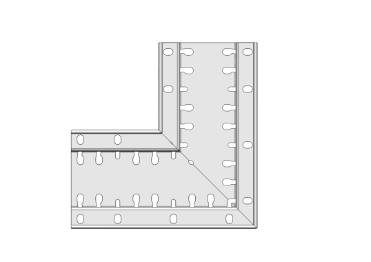 Ecke Grundelement Edelstahl 132/46
