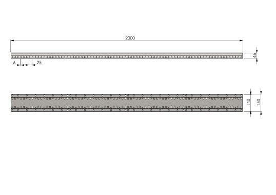Grundelement verzinkt 150 x 2000