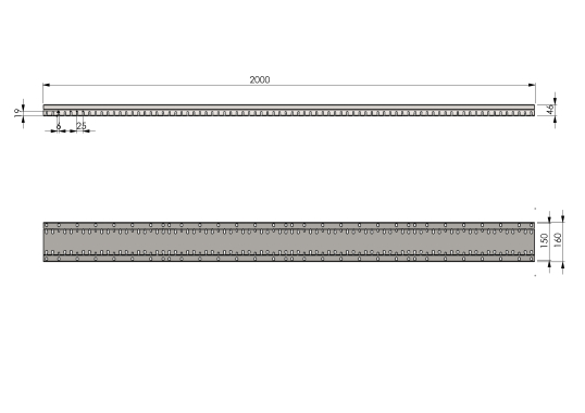 Grundelement verzinkt 160 x 2000