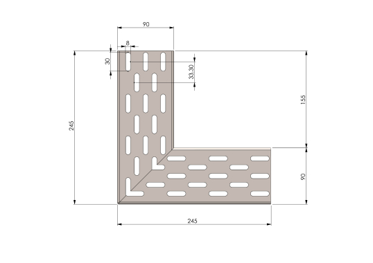 Ecke Schlitzrost Edelstahl 90