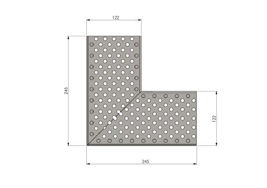 Ecke Rundlochrost Edelstahl 122